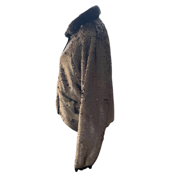 Free People Hit The Slopes Sequin Jacket Silver NWOT - Picture 7 of 12